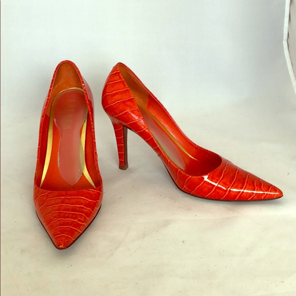 Ralph Lauren orange heels (size 6)